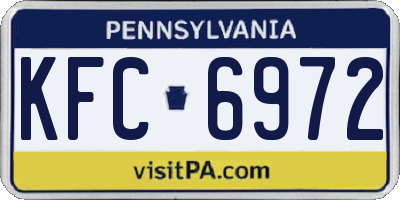 PA license plate KFC6972