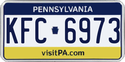 PA license plate KFC6973