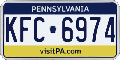 PA license plate KFC6974