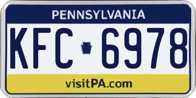 PA license plate KFC6978
