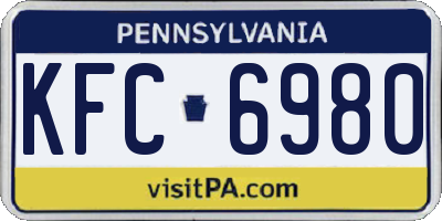 PA license plate KFC6980