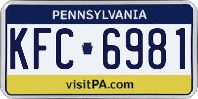 PA license plate KFC6981