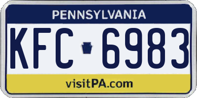 PA license plate KFC6983