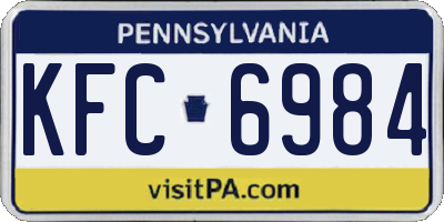 PA license plate KFC6984