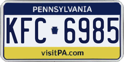PA license plate KFC6985