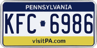 PA license plate KFC6986