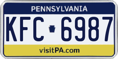 PA license plate KFC6987