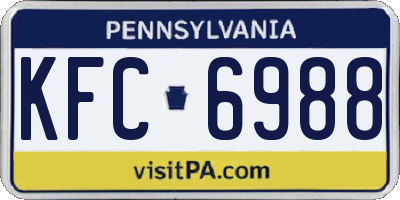 PA license plate KFC6988