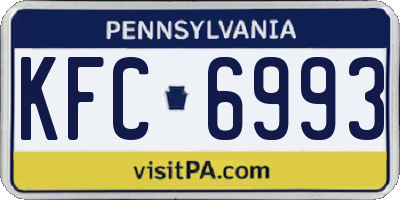 PA license plate KFC6993