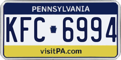 PA license plate KFC6994