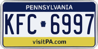 PA license plate KFC6997