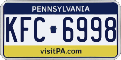 PA license plate KFC6998