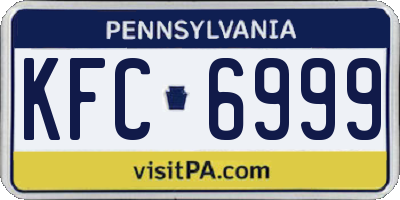PA license plate KFC6999