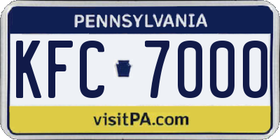 PA license plate KFC7000