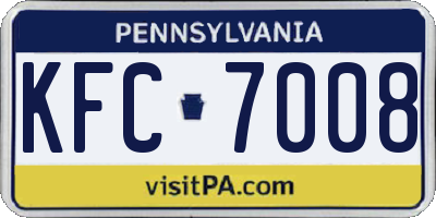 PA license plate KFC7008