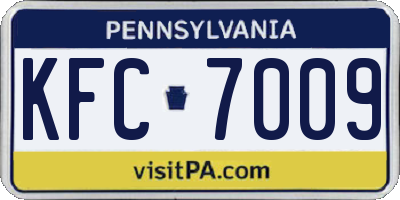 PA license plate KFC7009