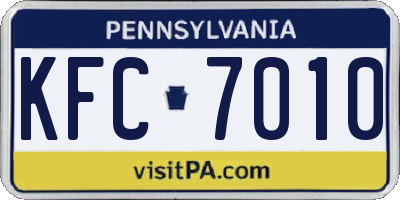 PA license plate KFC7010