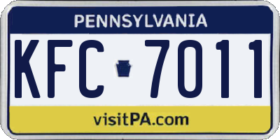 PA license plate KFC7011