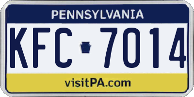 PA license plate KFC7014