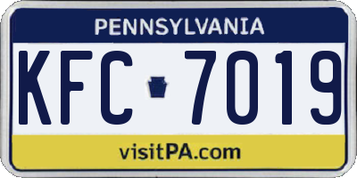 PA license plate KFC7019