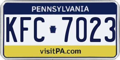 PA license plate KFC7023