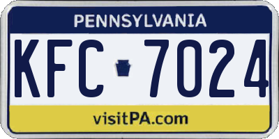 PA license plate KFC7024
