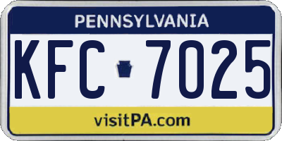 PA license plate KFC7025