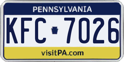 PA license plate KFC7026