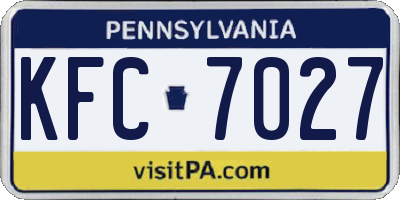 PA license plate KFC7027