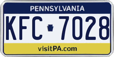 PA license plate KFC7028