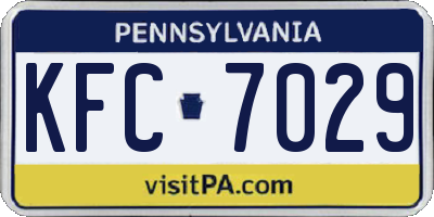 PA license plate KFC7029
