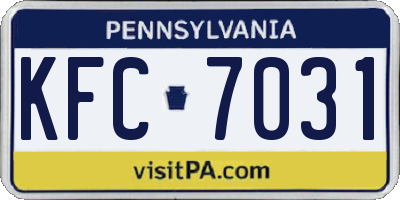 PA license plate KFC7031