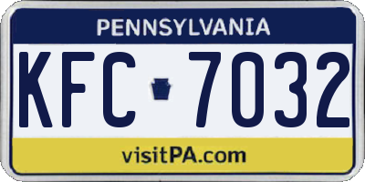 PA license plate KFC7032