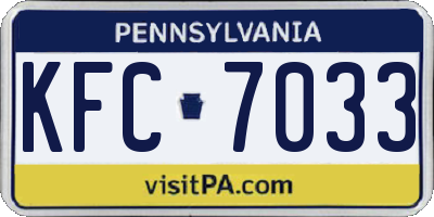 PA license plate KFC7033