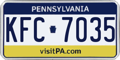 PA license plate KFC7035