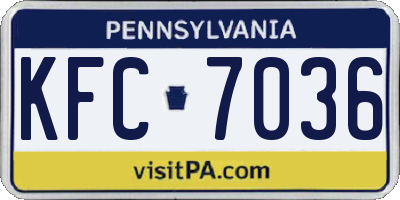 PA license plate KFC7036