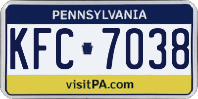 PA license plate KFC7038