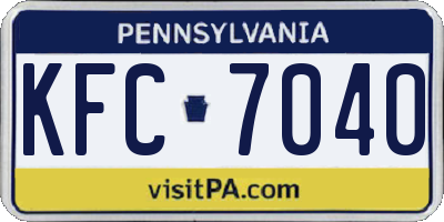 PA license plate KFC7040