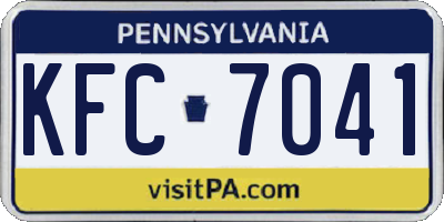 PA license plate KFC7041