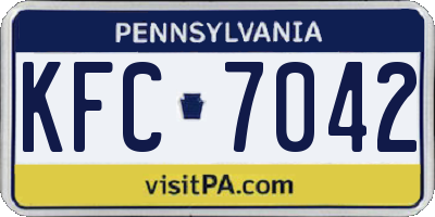 PA license plate KFC7042