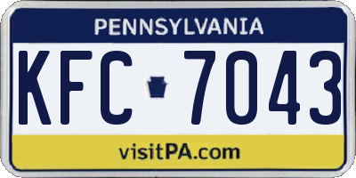 PA license plate KFC7043