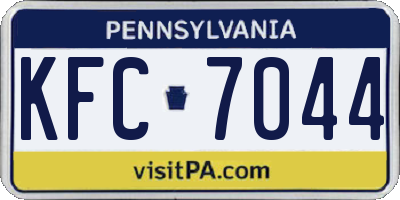 PA license plate KFC7044