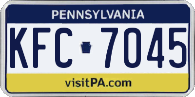 PA license plate KFC7045