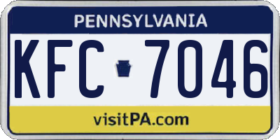 PA license plate KFC7046