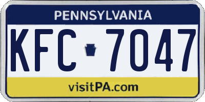 PA license plate KFC7047