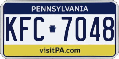 PA license plate KFC7048