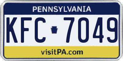 PA license plate KFC7049