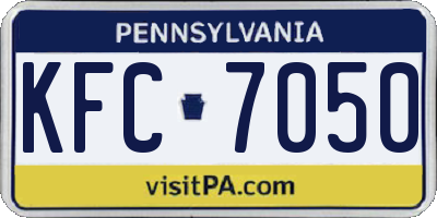 PA license plate KFC7050