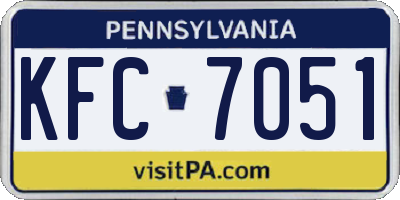 PA license plate KFC7051