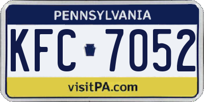 PA license plate KFC7052